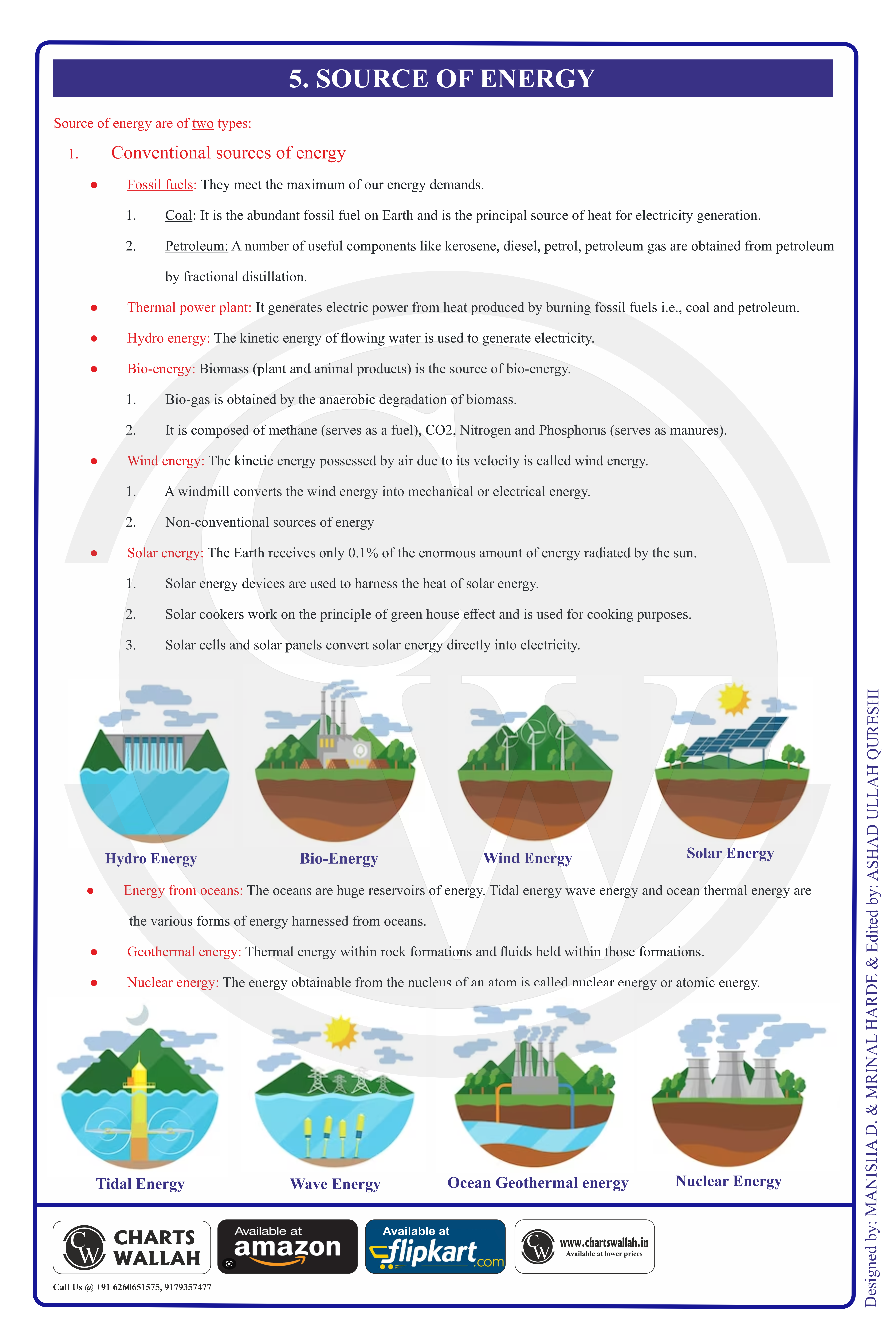 Class 10 Physics Formula Chart 4 — Sources of Energy